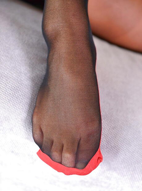 Excellent british cutie Natalia Forrest in pantyhose loves foot fetish 